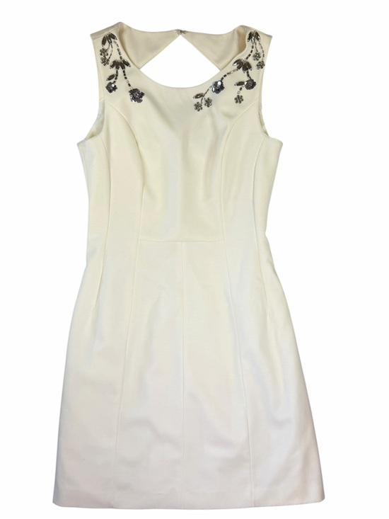 H&M Dresses & Skirts - H&M Cream Sleeveless Sheath Dress with Beaded Neckline
